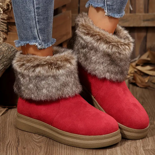 Heidi-Mode | Damenstiefel Gefüttert mit Polar, Bis Zur Mitte Der Wade, Rutschfeste Sohle, Slip-On