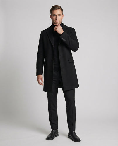 Herren Wollmantel mit klassischem Revers