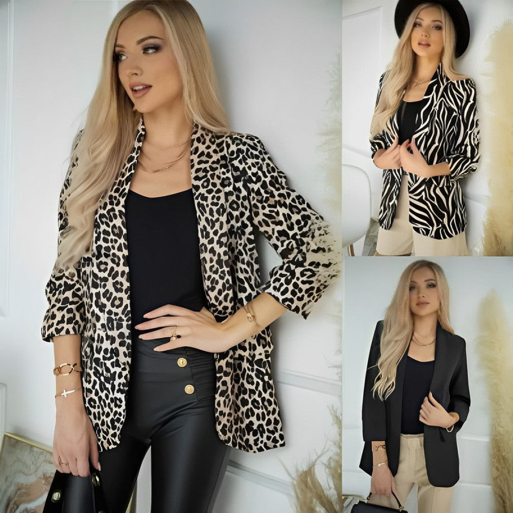 Elegante bedruckte Blazerjacke