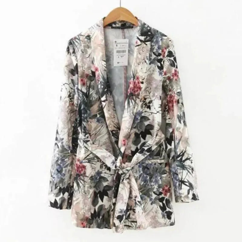 Heidi-Mode | Retro Floral Blazer Damen - Freizeit - Floral