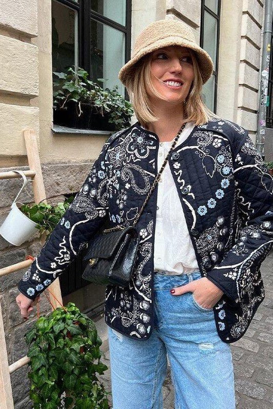 Vintage Jacke mit Blumendruck