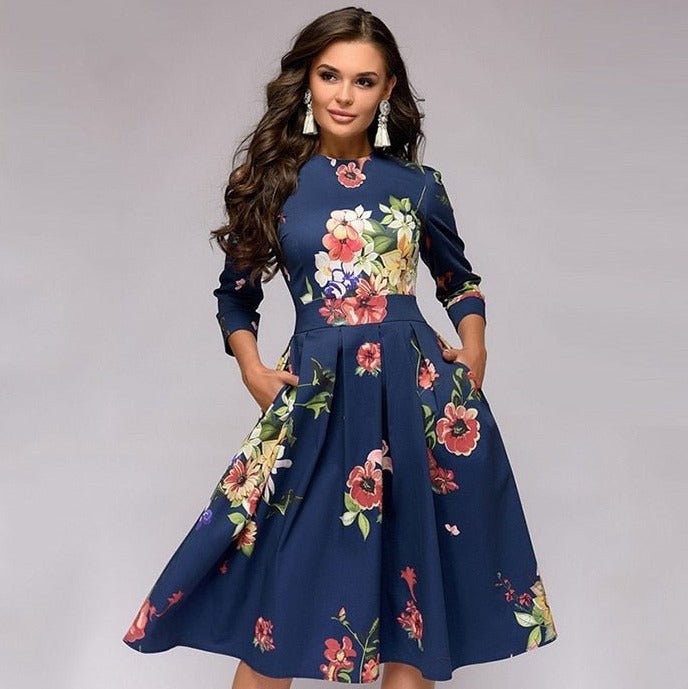 Bedrucktes Plisseekleid für Damen