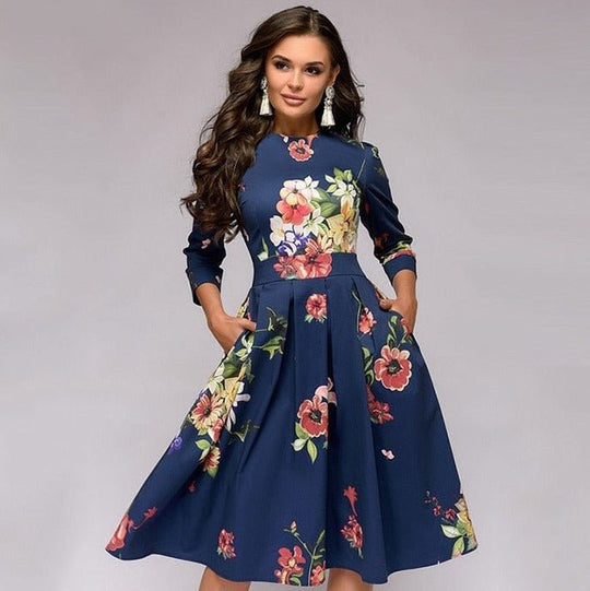 Bedrucktes Plisseekleid für Damen