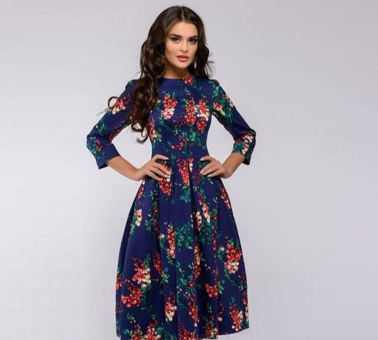 Bedrucktes Plisseekleid für Damen