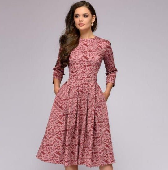 Bedrucktes Plisseekleid für Damen