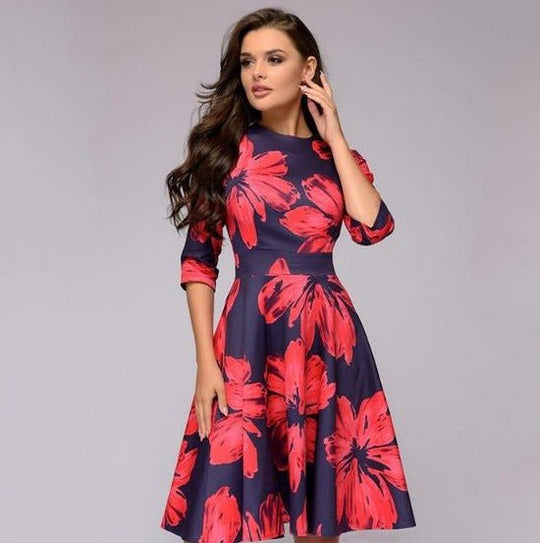 Bedrucktes Plisseekleid für Damen