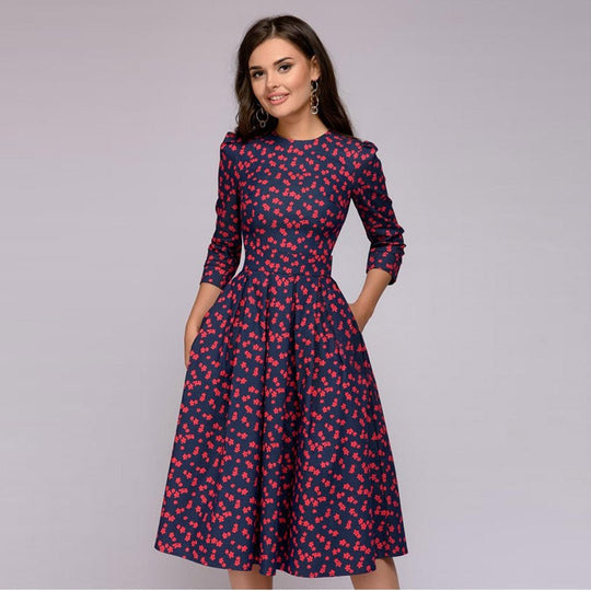 Bedrucktes Plisseekleid für Damen