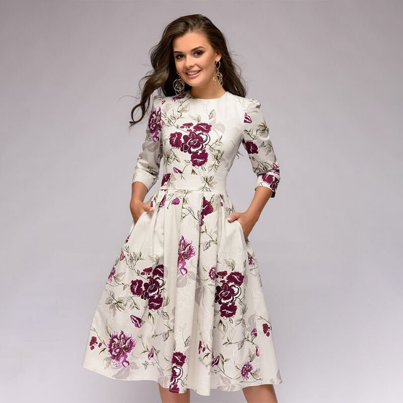 Bedrucktes Plisseekleid für Damen
