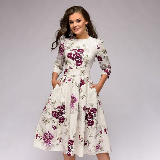 Bedrucktes Plisseekleid für Damen