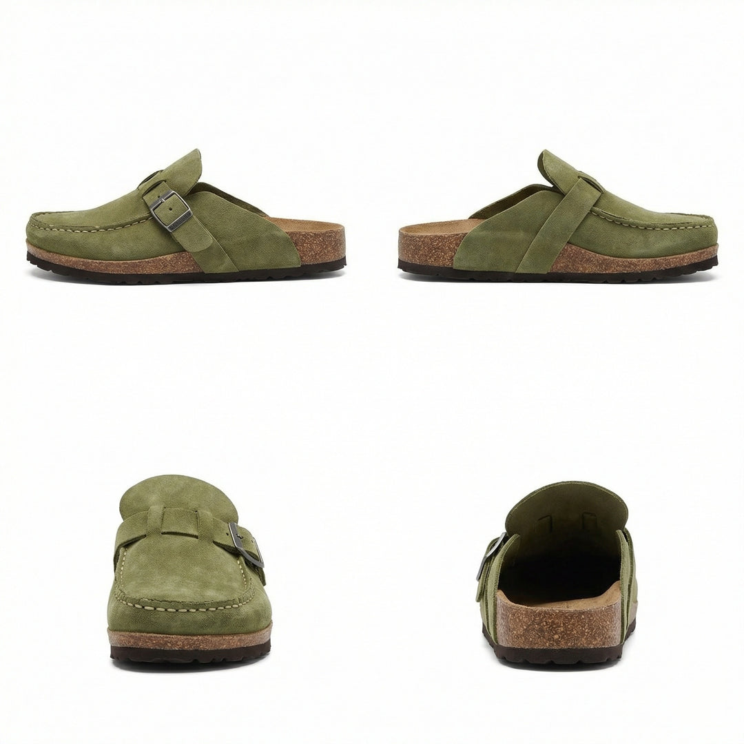 Clogs - Damen Retro Wildleder Slip-On Mule Heidi Mode