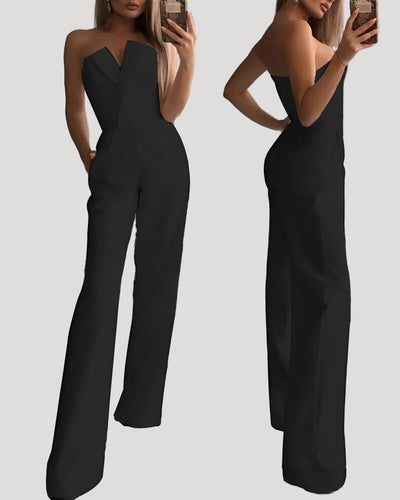 Ärmelloser Overall mit V-Ausschnitt