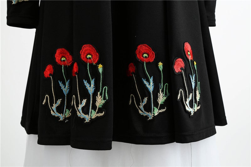 Heidi-Mode | Guinguette Kleid Poppelin Bestickung