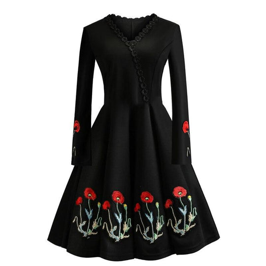 Heidi-Mode | Guinguette Kleid Poppelin Bestickung
