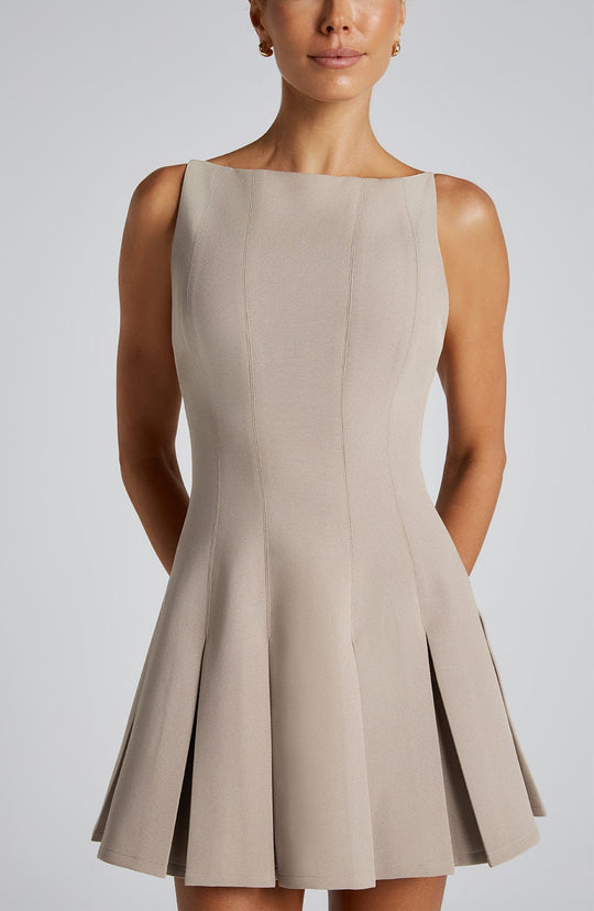Heidi-Mode | Mini Kleid Taupe