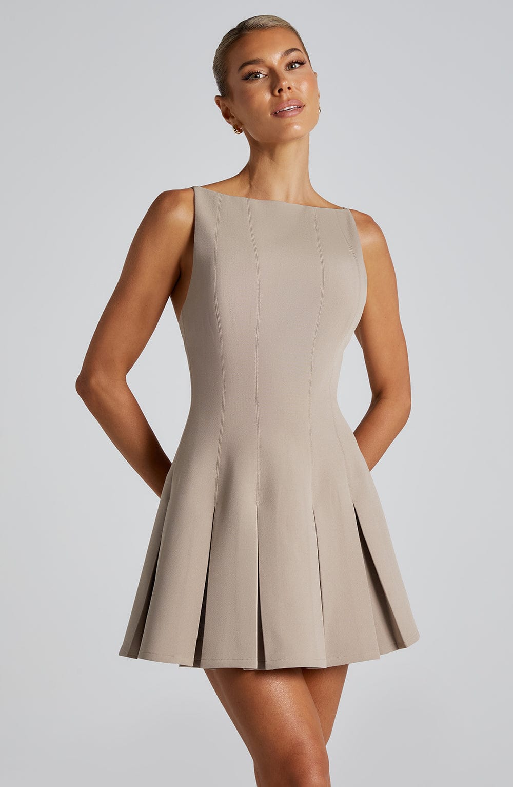 Heidi-Mode | Mini Kleid Taupe