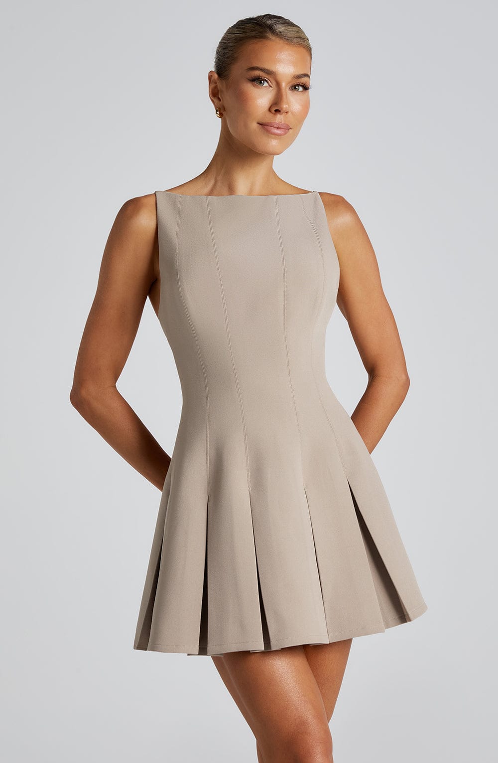 Heidi-Mode | Mini Kleid Taupe