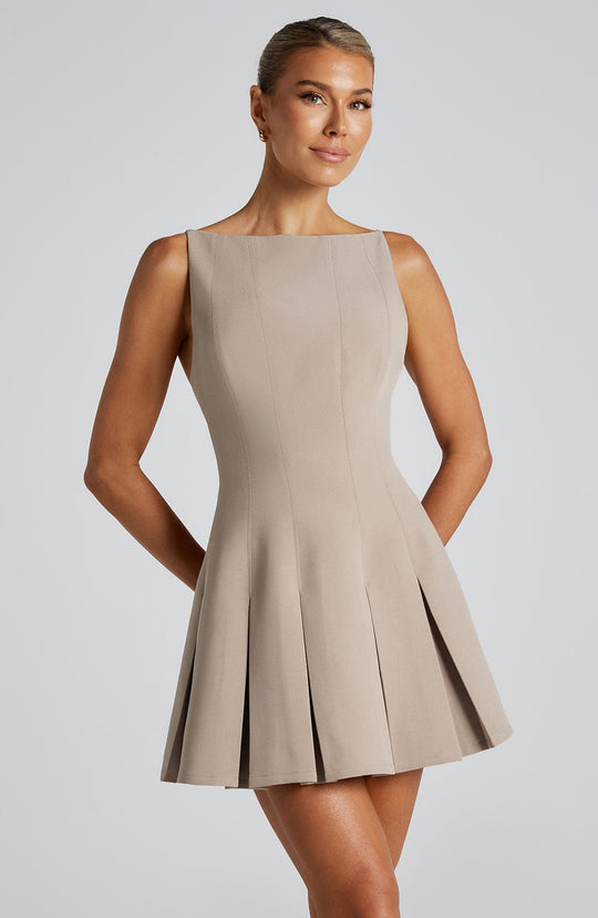 Heidi-Mode | Mini Kleid Taupe