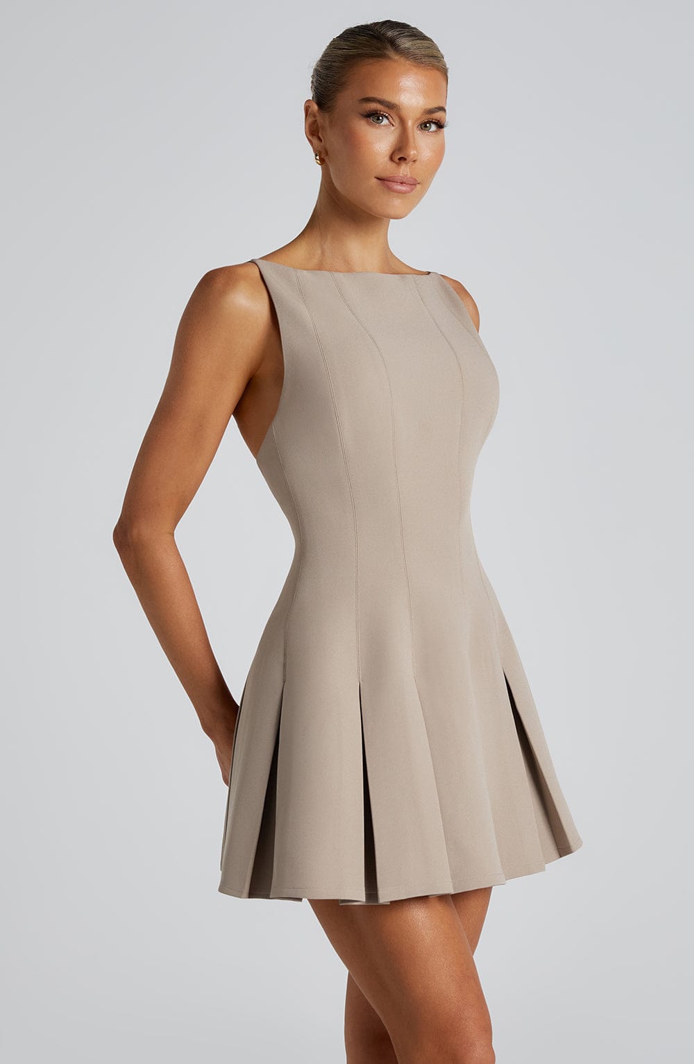 Heidi-Mode | Mini Kleid Taupe