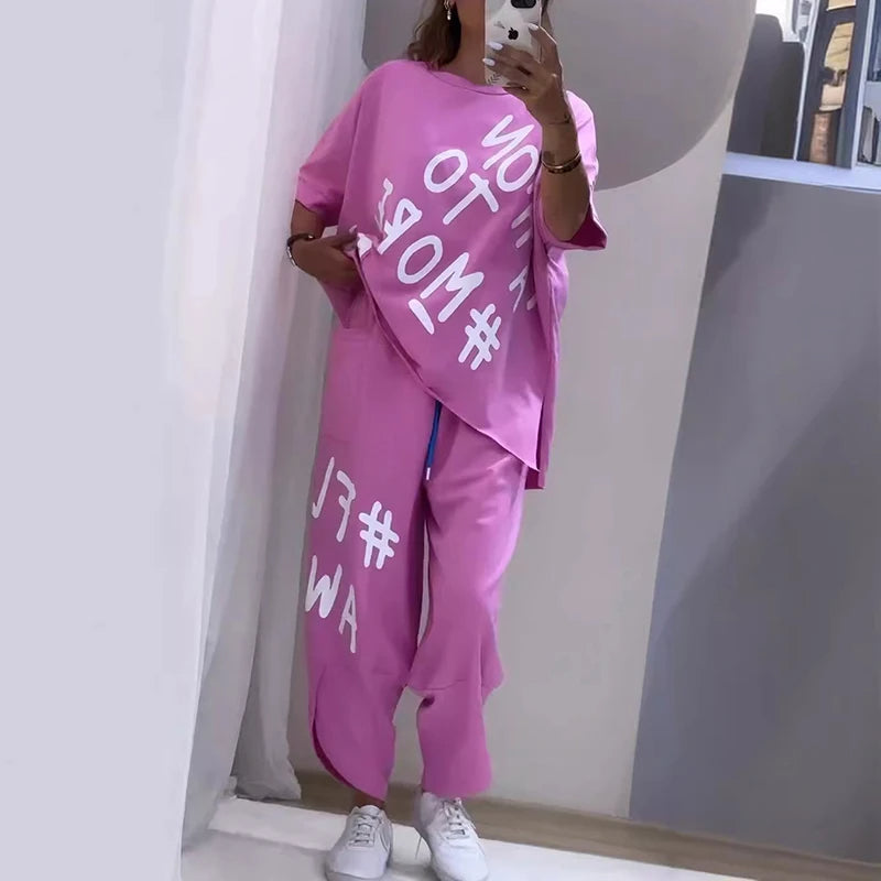 Heidi-Mode | Top und Hosenanzug mit Druck
