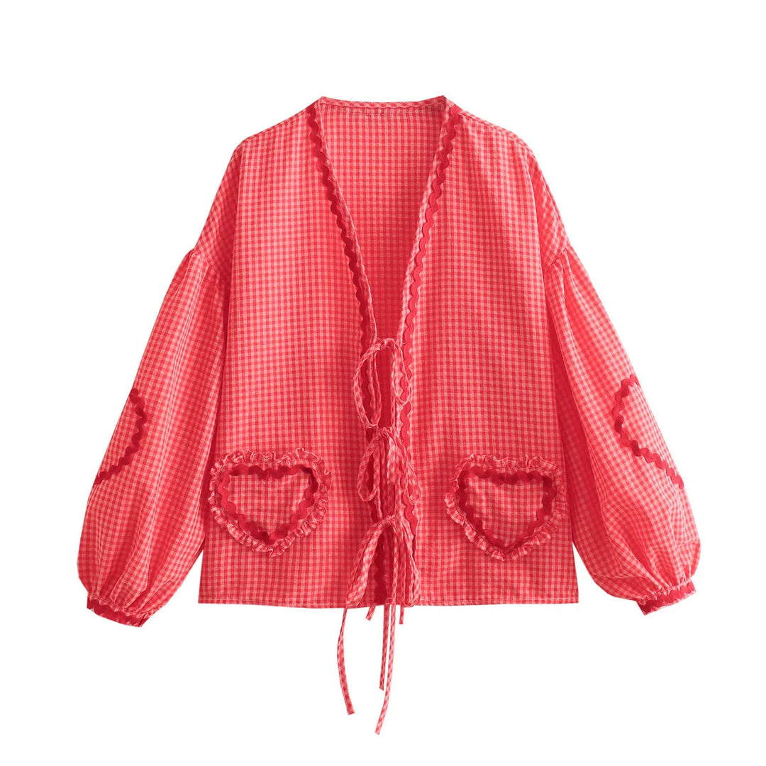 Heidi-Mode | Bluse mit Herz-Taschen