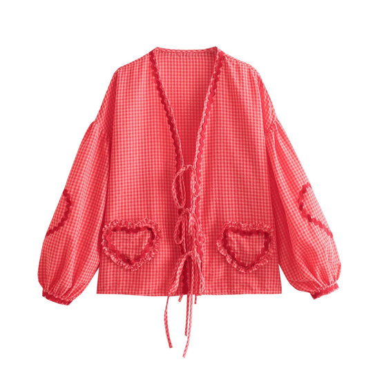 Heidi-Mode | Bluse mit Herz-Taschen