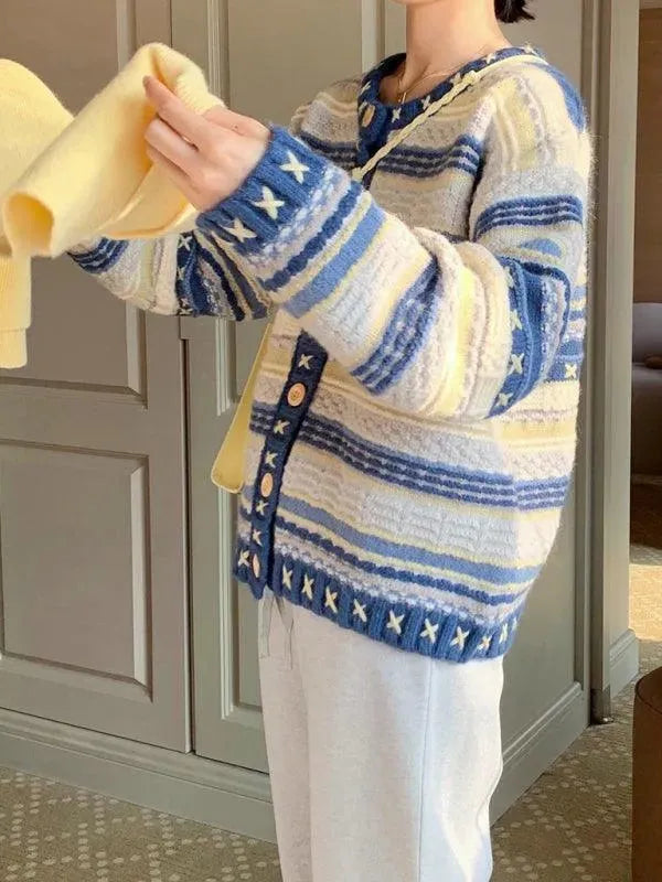 Heidi-Mode | Knopf Strickjacke Pullover