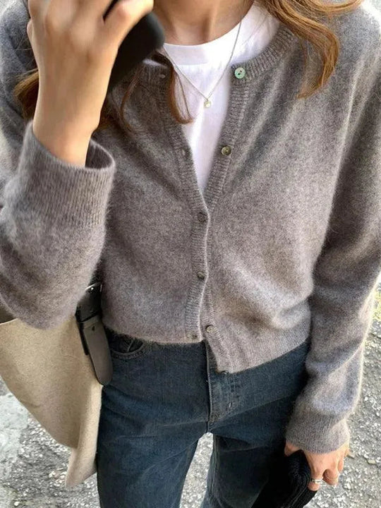 Heidi-Mode | Geschichteter Damen Strickjacke Pullover