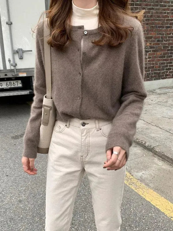 Heidi-Mode | Geschichteter Damen Strickjacke Pullover