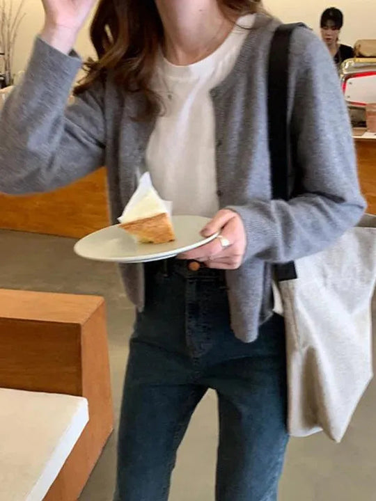 Heidi-Mode | Geschichteter Damen Strickjacke Pullover