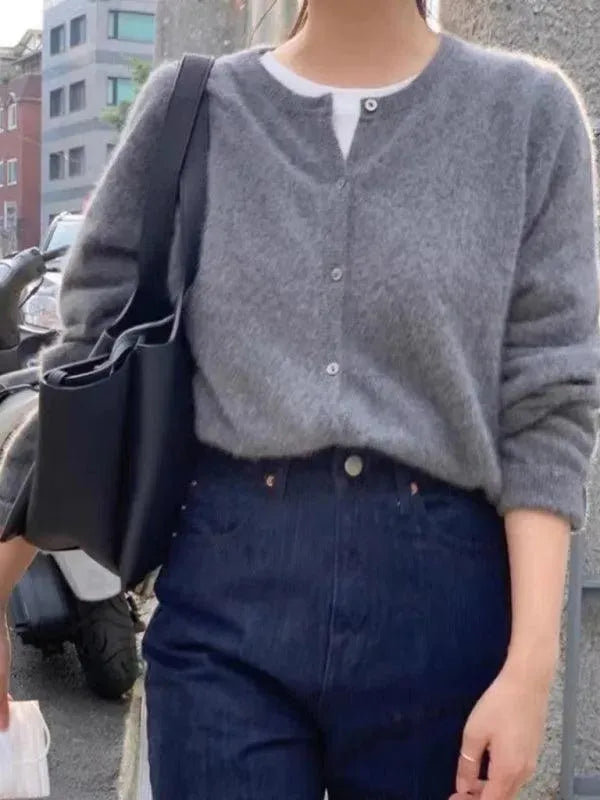 Heidi-Mode | Geschichteter Damen Strickjacke Pullover