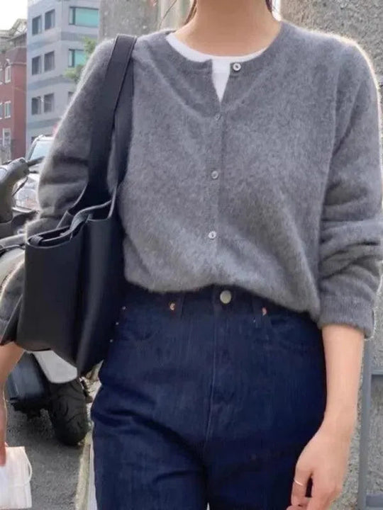 Heidi-Mode | Geschichteter Damen Strickjacke Pullover