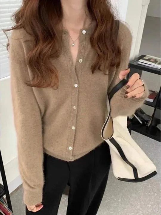 Heidi-Mode | Geschichteter Damen Strickjacke Pullover