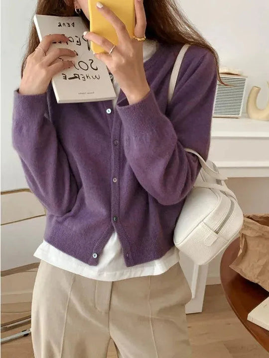 Heidi-Mode | Geschichteter Damen Strickjacke Pullover