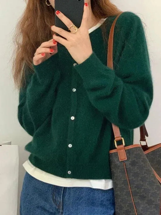 Heidi-Mode | Geschichteter Damen Strickjacke Pullover