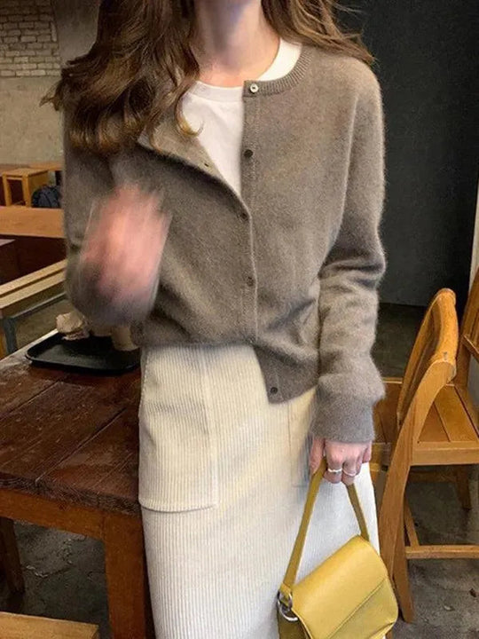 Heidi-Mode | Geschichteter Damen Strickjacke Pullover