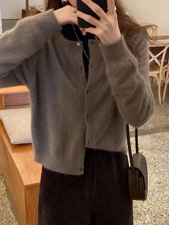 Heidi-Mode | Geschichteter Damen Strickjacke Pullover