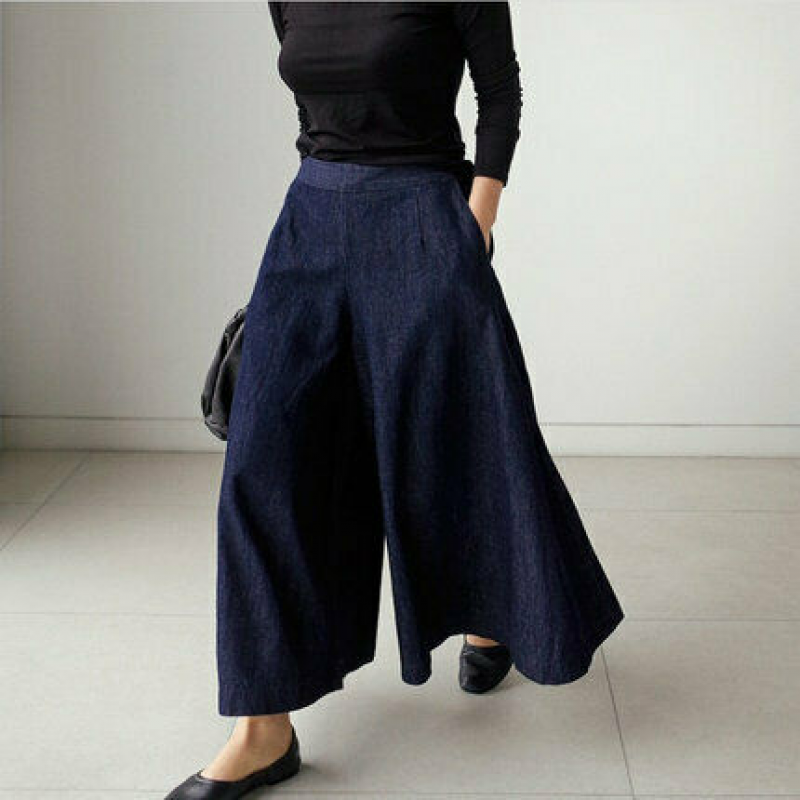 Womens Loose Denim Hosen