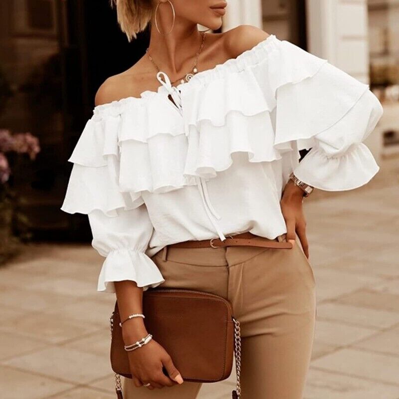 Off-shoulder Geschichtetes Oberteil