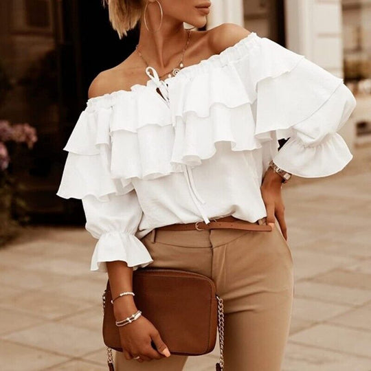 Off-shoulder Geschichtetes Oberteil