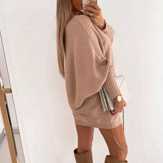 Heidi-Mode | Mini Kleid aus Strick mit langen Ärmeln