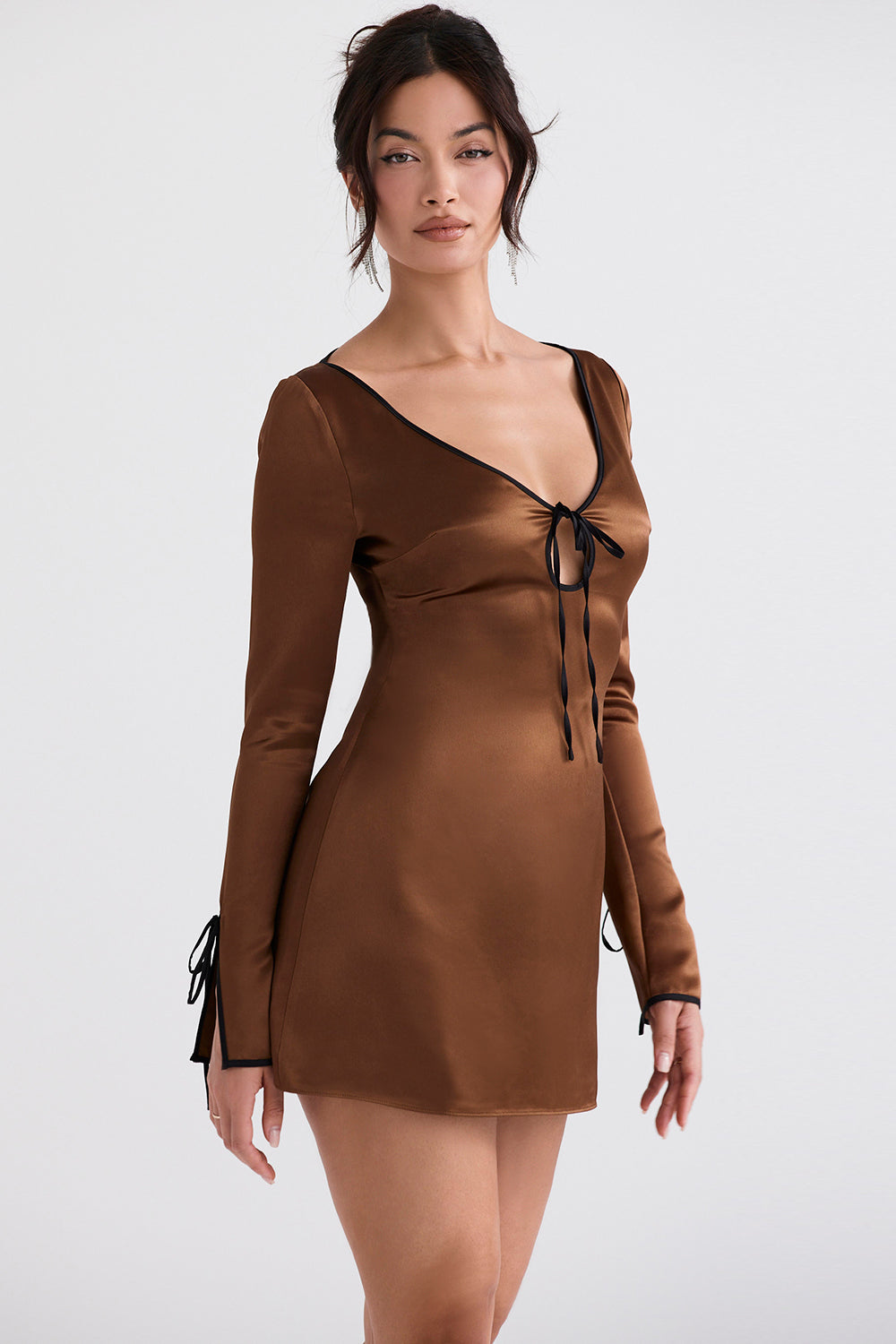 Heidi-Mode | Kupfer Satin Mini Kleid