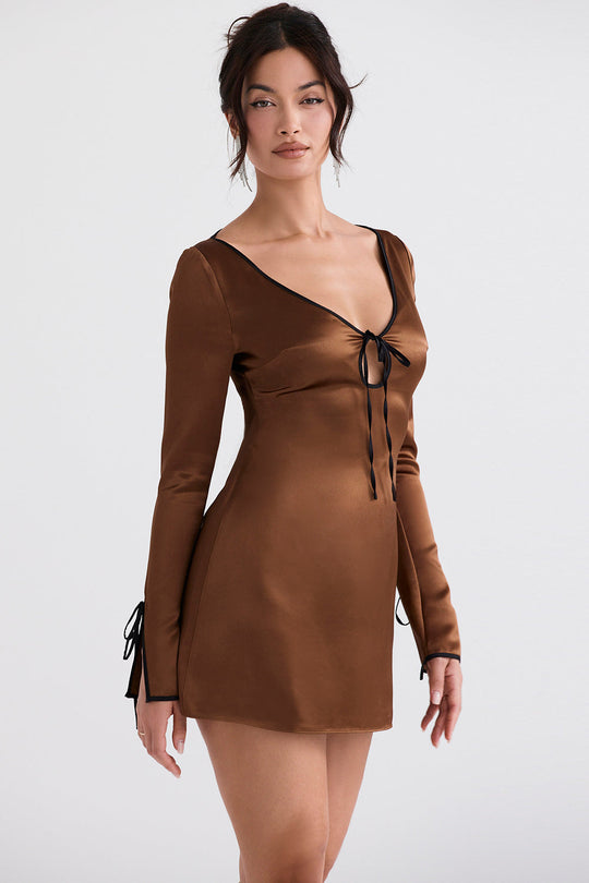 Heidi-Mode | Kupfer Satin Mini Kleid