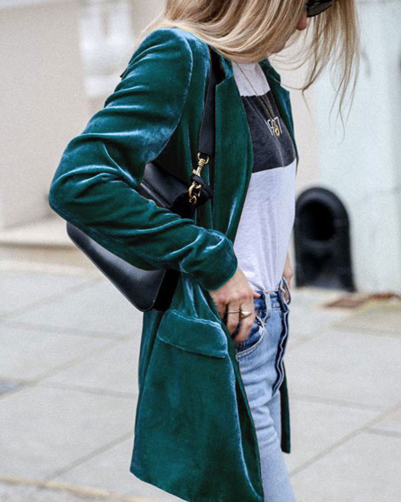 Heidi-Mode | Blazer aus Weichem Samt für Frauen