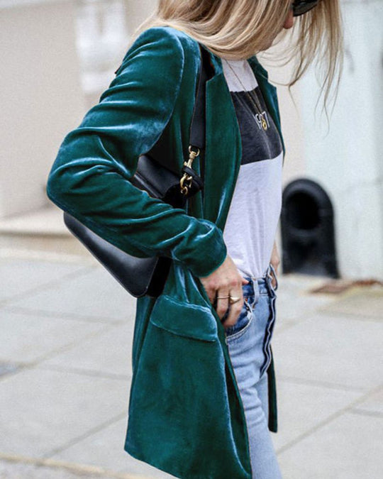 Heidi-Mode | Blazer aus Weichem Samt für Frauen