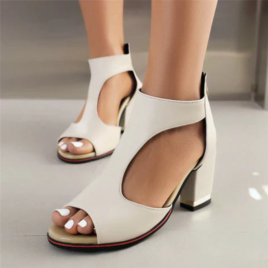 Heidi-Mode | Sandalen Damen Bequem mit Absatz Schwarz