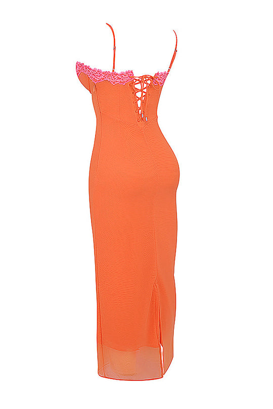 Heidi-Mode | Flamme Orange Maxikleid