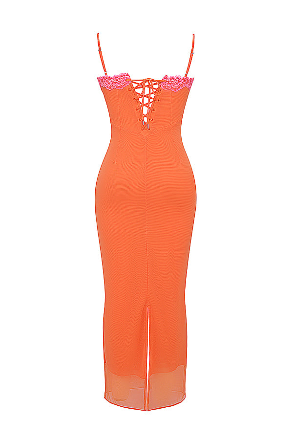 Heidi-Mode | Flamme Orange Maxikleid