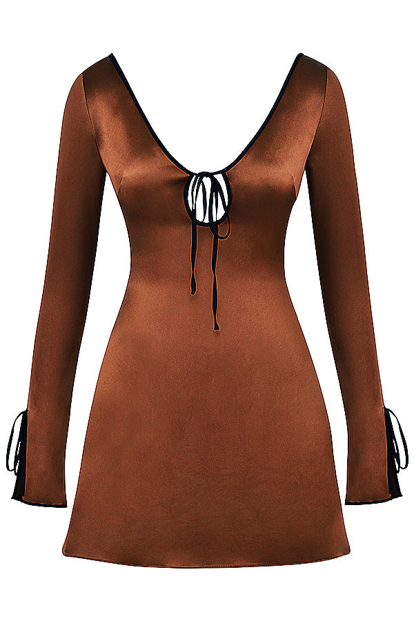 Heidi-Mode | Kupfer Satin Mini Kleid