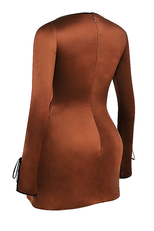 Heidi-Mode | Kupfer Satin Mini Kleid