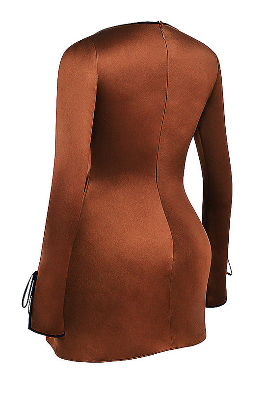 Heidi-Mode | Kupfer Satin Mini Kleid